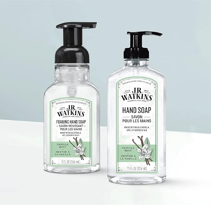 J.R. Watkins Gel Hand Soap, 3 Pack of 11 Fl Oz, Vanilla Mint - Image 3