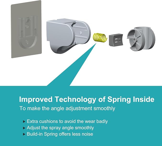 Shower Head Holder Strong Adhesive No Drilling Wall Mount Adjustable Handheld - Image 7