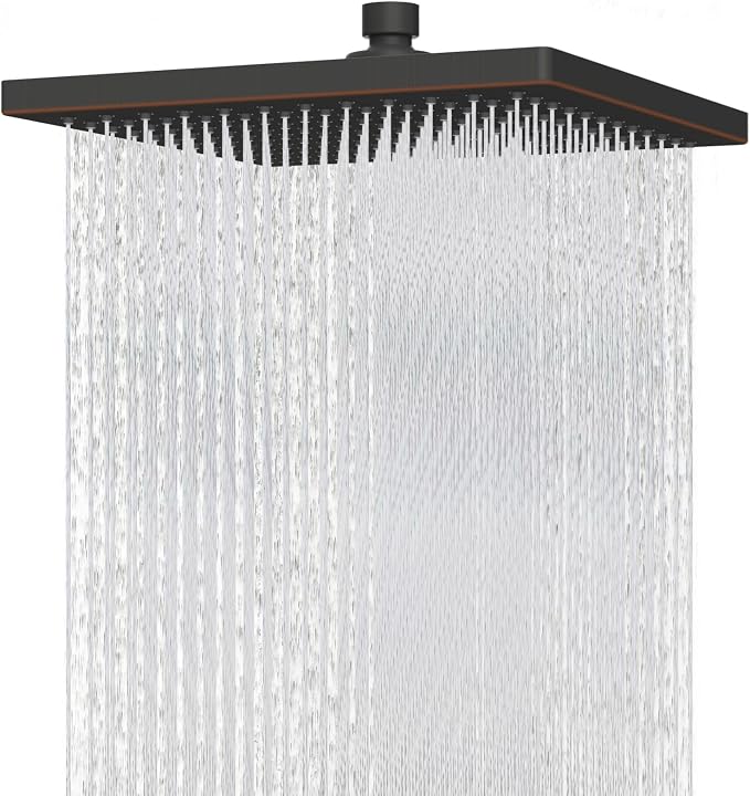 Hibbent Thickness Metal Rain Shower Head, 12 Inch High Pressure Shower Heads by Hibbent