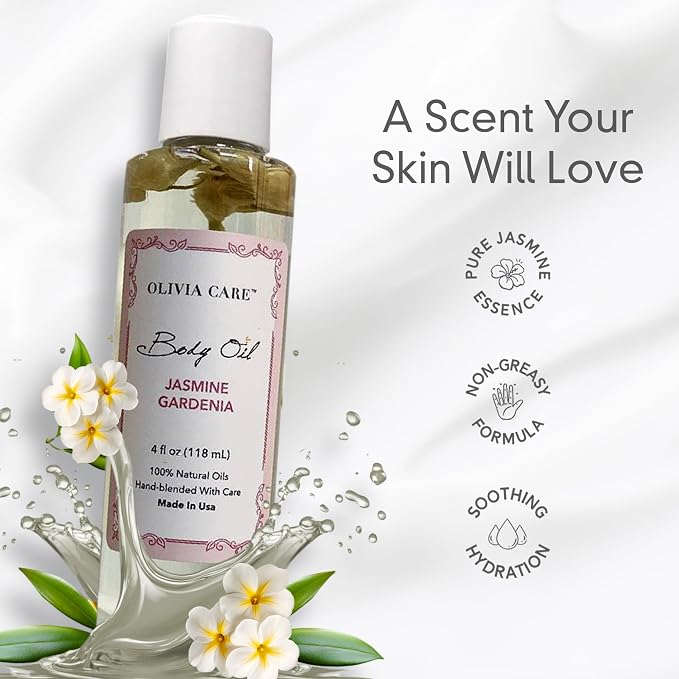 Olivia Care Jasmine Gardenia Body Oil Vegan & Natural Oil - Image 3