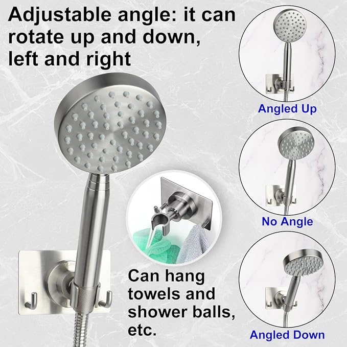 Shower Head Holder All Metal Strong Adhesive and Drilling Screws Two - Image 3