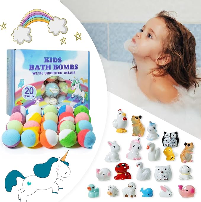 Bath Bomb Gift Set with Toys Inside, 20 Pack Organic Bath Bombs - Image 3