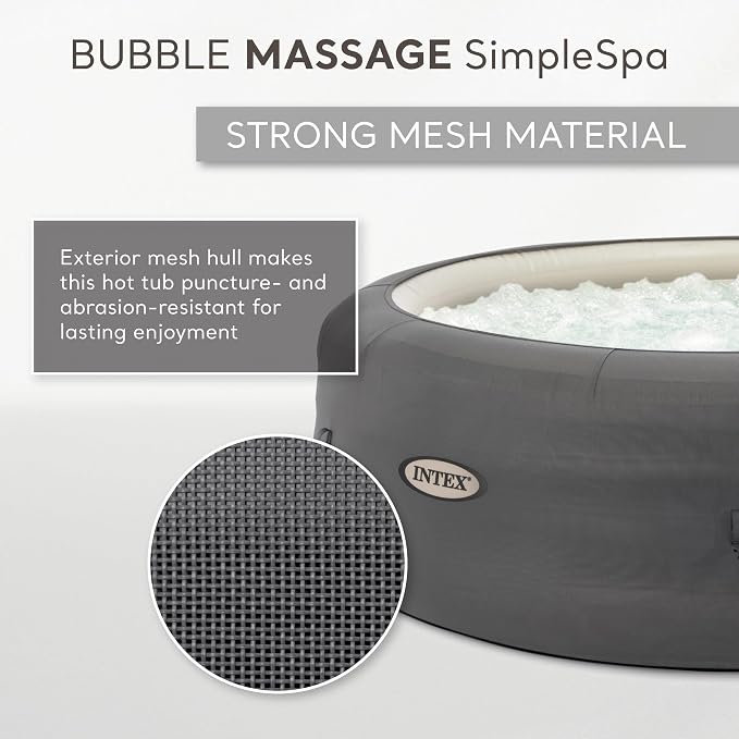 INTEX 28483E SimpleSpa Inflatable Hot Tub 4 Person Bubble Massage Spa: Includes - Image 3
