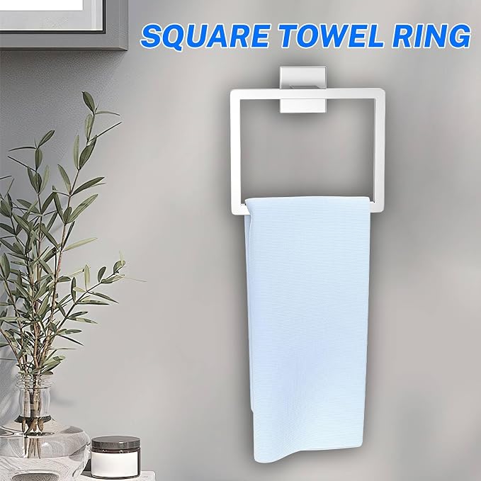 5 Pieces Brushed Nickel Towel Bar Set Bathroom Hardware Accessories Set Include - Image 3