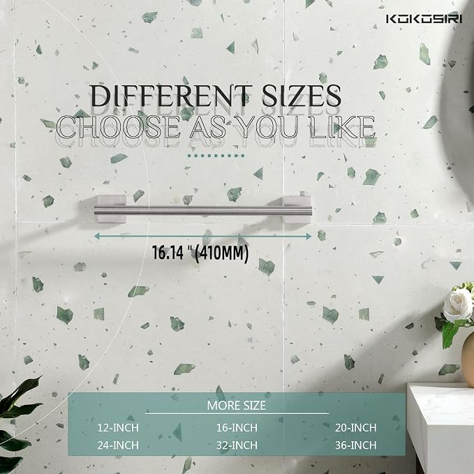 KOKOSIRI Towel Holder 16 Inch Bathroom Hand Towel Bar - Image 3