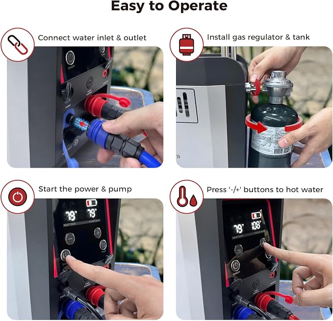 CAMPLUX Nano 3 Ultra, Constant Temperature Portable Propane Water Heater - Image 7