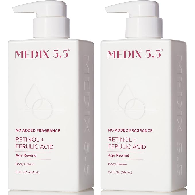 MEDIX Fragrance Free Retinol Face Moisturizer & Body Lotion Crepey Skin Care by Medix55