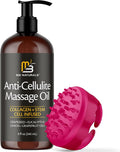 Anti Cellulite Massage Oil and Silicone Body Brush – Collagen and Stem Cell by M3Naturals