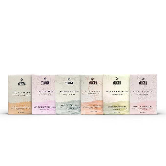 6 Pcs Women Natural Handmade Body Soaps 5 OZ Pack Floral Radiance Long lasting by Yuvora