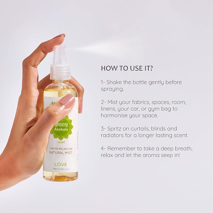 Aromafume Heart Chakra Natural Mist 100ml/3.3 fl oz | Anahata | Aromatherapy - Image 3