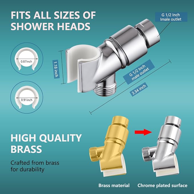 All Metal Handheld Shower Head Holder - Image 2