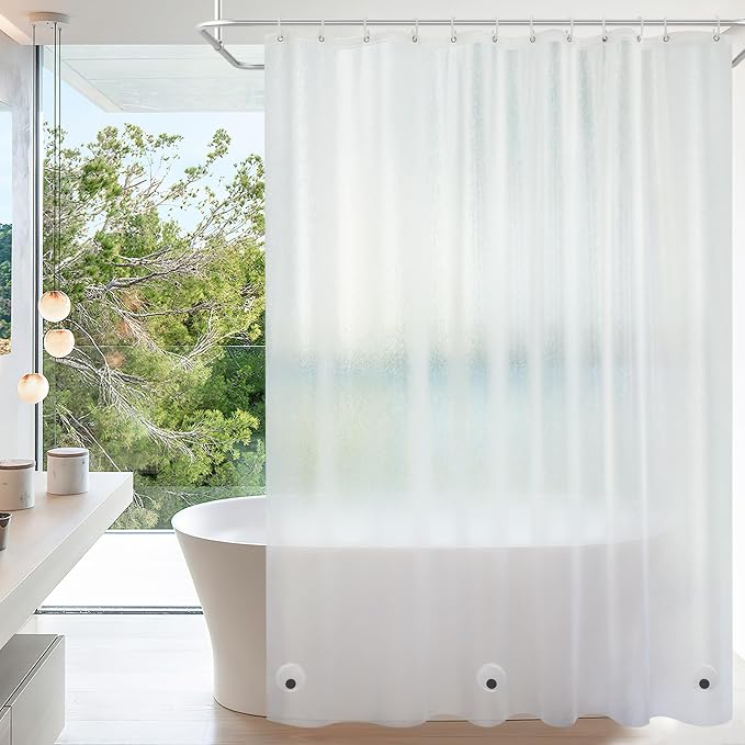 Waterproof Frosted Shower Curtain Liner Long 74 Inch, Bpa-Free EVA Shower Liner - Image 5