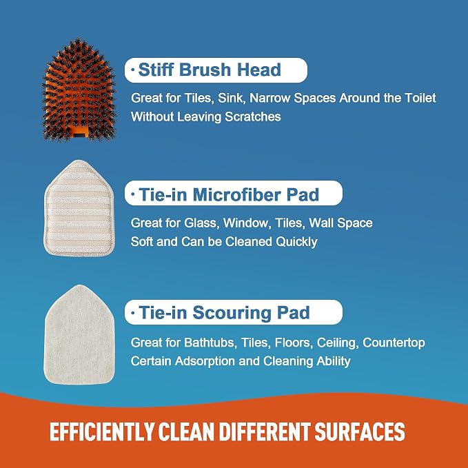 Tile Tub Scrubber Brush with 3 Different Function Cleaning Heads and 56" - Image 3