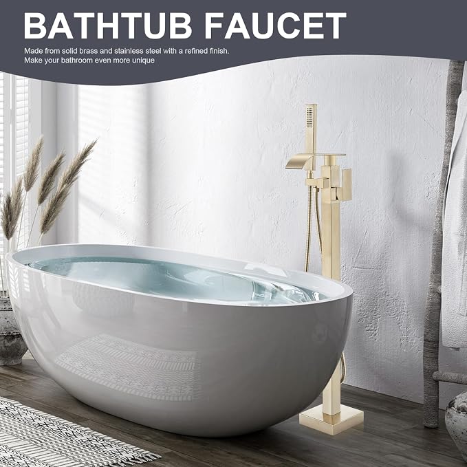 Senlesen Freestanding Bathtub Faucets Floor Mounted Tub Filler Faucet - Image 5