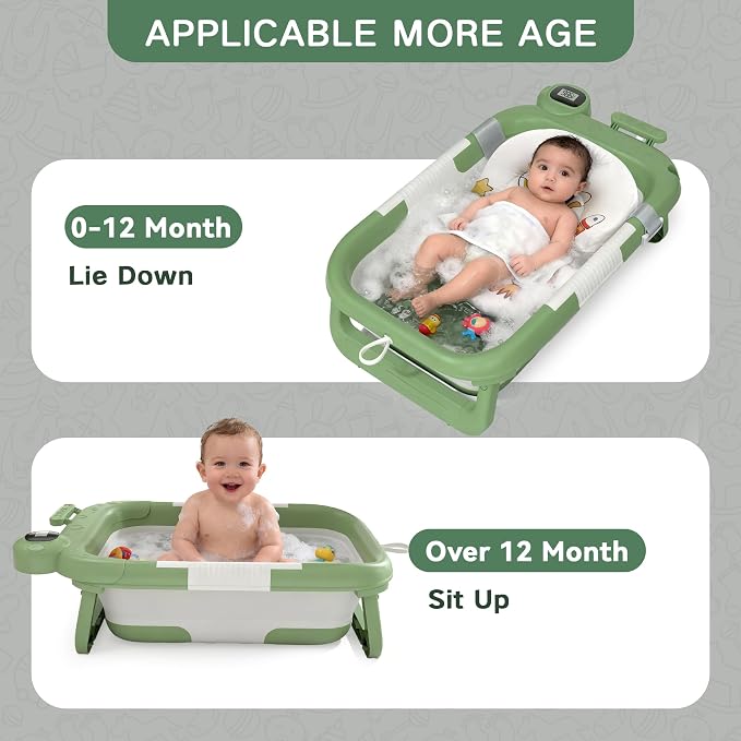 Collapsible Baby Bathtub for Newborn to Toddler, Portable Baby Bath Tub for - Image 3