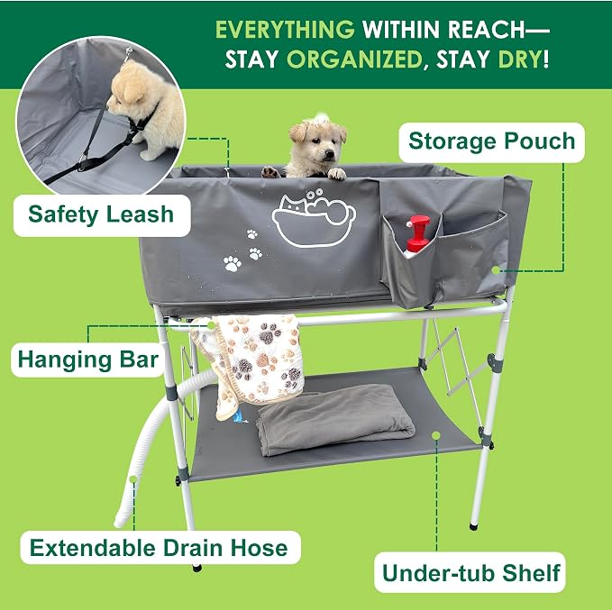 Elevated Dog Bathtub, Portable Dog Washing Station - Image 3