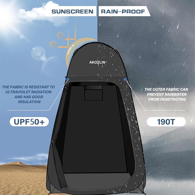 AKOZLIN Portable Pop Up Shower Tent Instant Privacy Dressing Changing Tent - Image 5