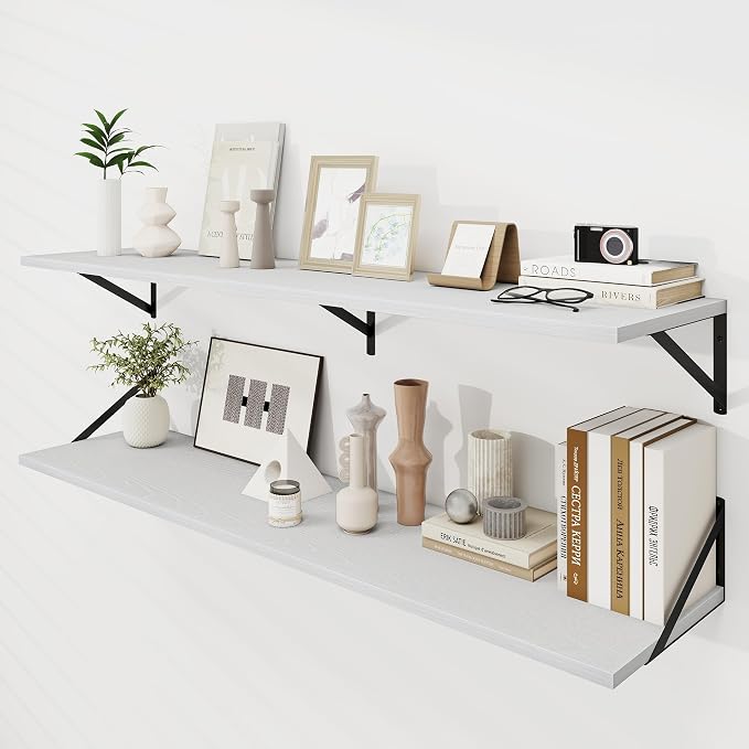Dreamland Floating Shelves for Wall, 12 Inch Deep Floating Shelves Set of 2 by Dreamland
