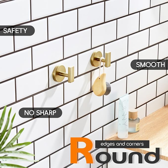 Robe Hook Bath Towel Hooks Stainless Steel Wall Hooks - Image 4