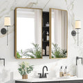 Bathroom Medicine Cabinet with Mirror 24 x 30 Inch, Brush Gold Medicine Cabinet by Unknown