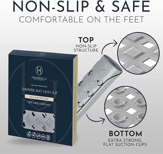 homerella® Shower Mat Non Slip Anti Mold, Non Slip Shower Mats - Image 5