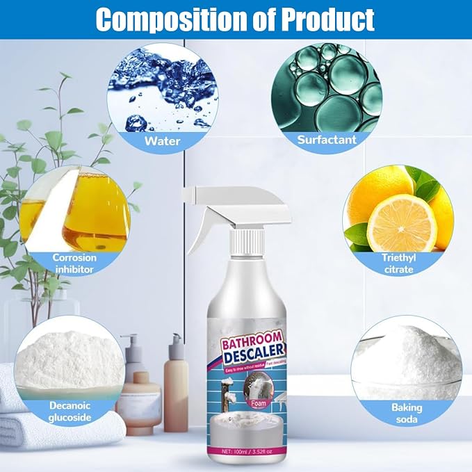 NBDIB 2PC Bathroom Descaler Foam Cleaner Spray, 2025 Upgraded Stubborn Stains - Image 5