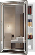 Bathroom Medicine Cabinet with Silver Metro Beaded Wooden Frame, 16x26 Inch by HOME