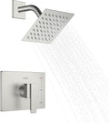 KENES Brushed Nickel 6-Inch Shower Head and Handle Set, Square Shower Faucet by KENESBathroomKitchen
