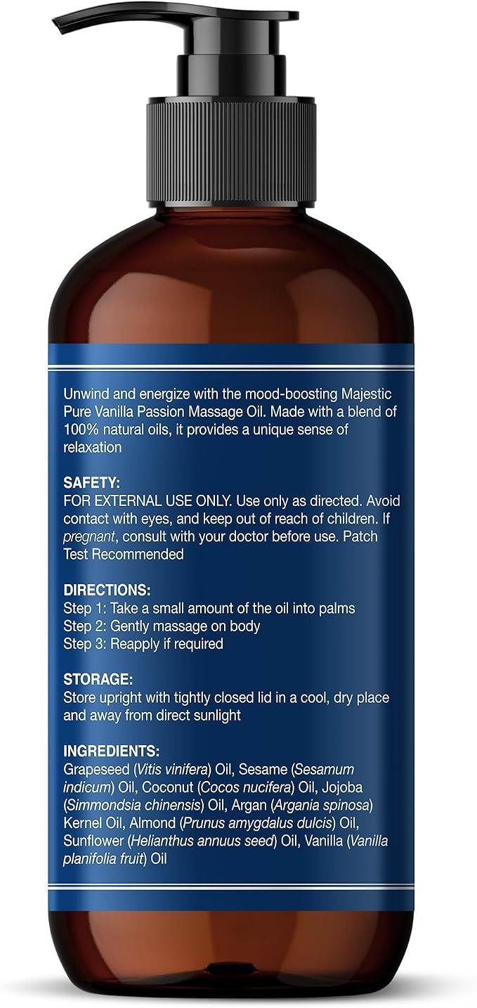 MAJESTIC PURE Vanilla Passion Massage Oil - Image 2