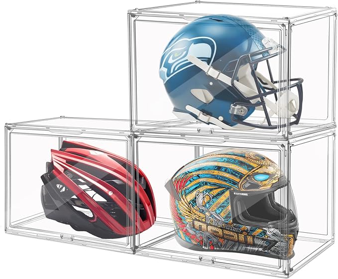 3Pack Extra Large 17.7"X13"X13" Clear Acrylic Organizer Box Display Case by Cutora