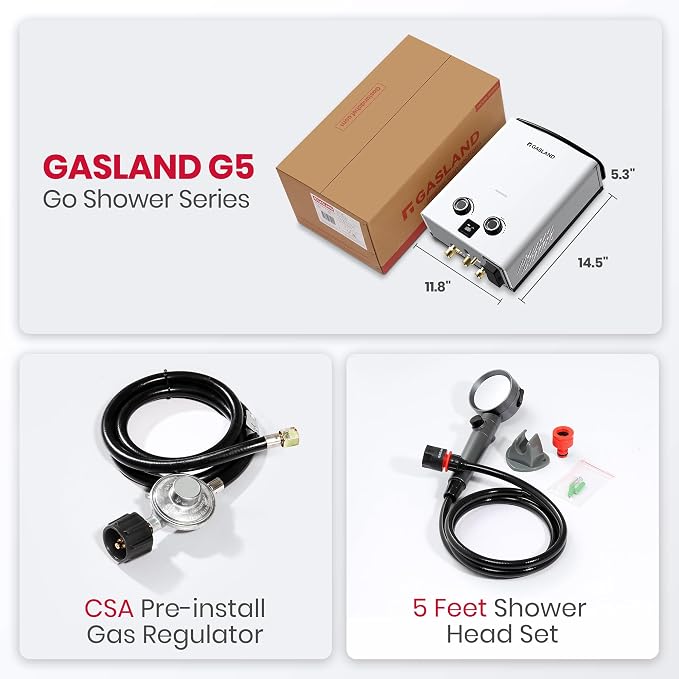 GASLAND 2025 Goshower G5 Portable Propane Water Heater | 1.32 GPM, 000 BTU | - Image 8