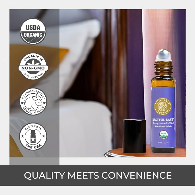 Silk Road Organic Restful Ease Essential Oil Sleep & Stress Blend Roll On - Image 4