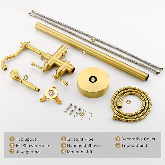 Freestanding Tub Faucet Sets, JetsBath Floor Mount BathTub Filler - Image 6