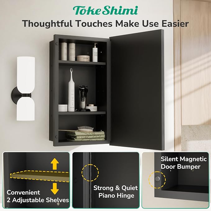 TokeShimi 36x24 Recessed Medicine Cabinet - Image 7