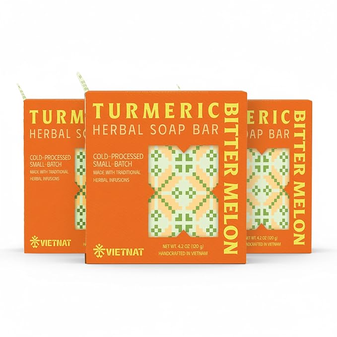 Turmeric & Bitter Melon Soap Bar – 2-in-1 Cleansing & Balancing, Cold Process by VIETNAT