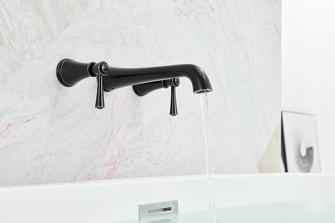 SITGES High Flow Oil Rubbed Bronze Wall Mount Bathtub Faucet - Image 3