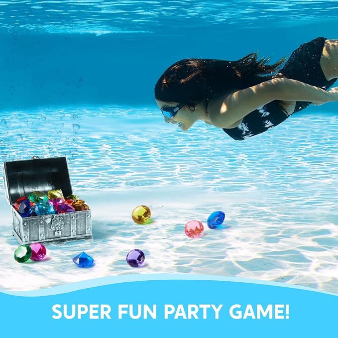 Sloosh Diving Gems Pool Toys, 16 Big Colorful Diamond - Image 5