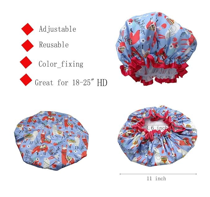 1 Pcs Waterproof Shower Cap for Women, Hair Treatment Bath Cap for Girls Spa - Image 4