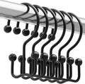 Titanker Shower Curtain Hooks Black, Minimalist Simple Double Glide Shower by Titanker