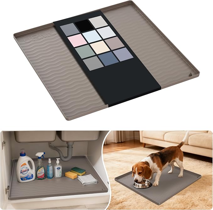 URMONA Waterproof Silicone Under Sink Mat 19'' x 19'' Shelf Liner by URMONA