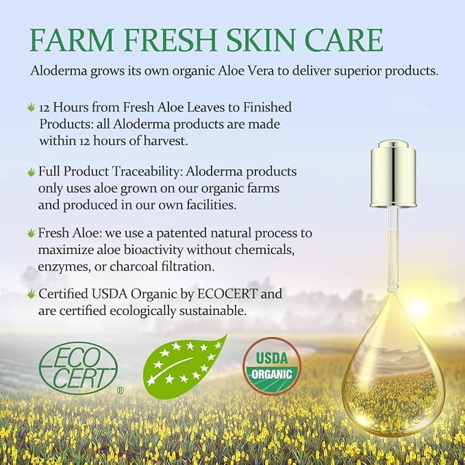 Aloderma Organic Aloe Vera Gel for Face & Body, 96% Pure Aloe Gel Made within - Image 6
