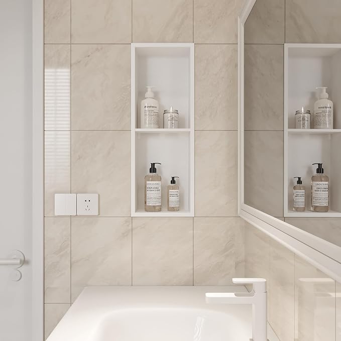 Neodrain Shower Niche Double Shelf Stainless Steel No Tile Needed Bathroom - Image 2