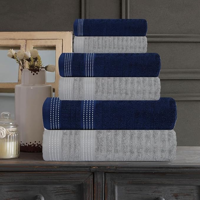 CASA COPENHAGEN Elegance Collection Towels 550 GSM 2 Bath Towel 2 Hand Towel 2 - Image 2
