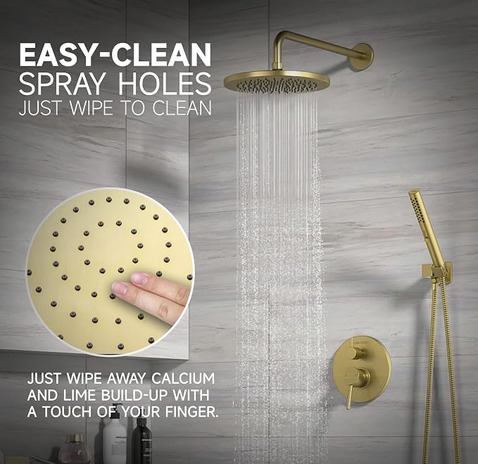 Lava Odoro Modern 3-Setting Round Rain Bathtub and Shower Faucet Set, Rain - Image 3