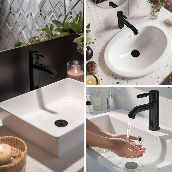 Hibbent Upgraded 3 in 1 Bathroom Sink Drain Strainer, Universal Pop Up Stopper - Image 9