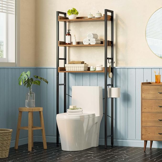 Rolanstar Over The Toilet Storage Rack, 3-Tier Bathroom Organizer Shelf Over - Image 2