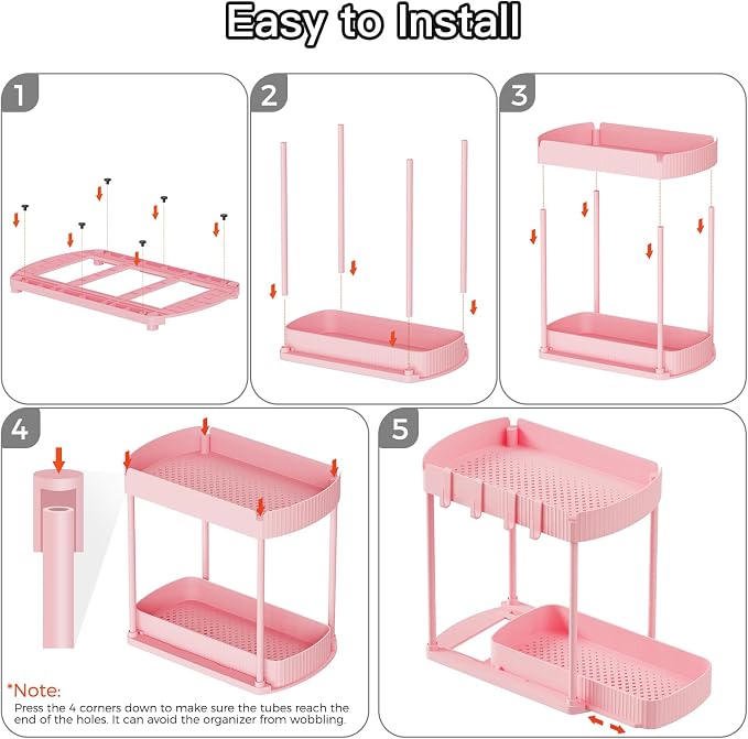 2 Pack Multi-Purpose Pull-Out Storage Organizers, Under Sink & Cabinet - Image 7