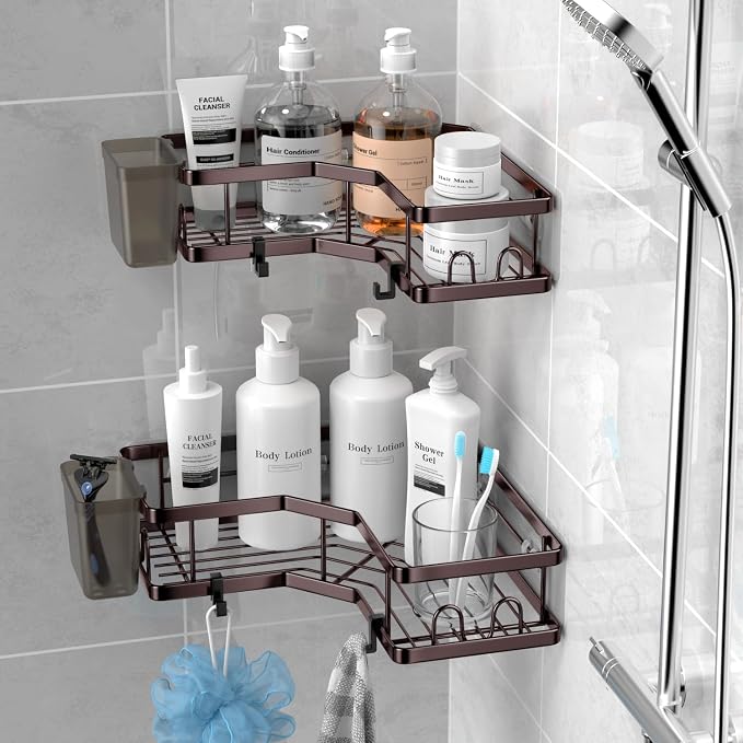 Shower Caddy Corner Organizer: 2Pack Adhesive Shower Shelf Essentials - Image 2