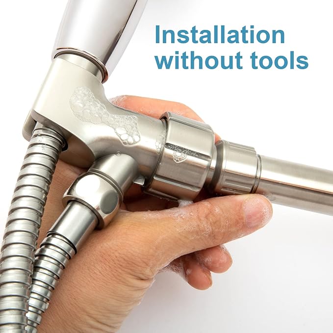 OFFO Shower Head Holder for Handheld Shower Head, Brushed Nickel Adjustable - Image 4