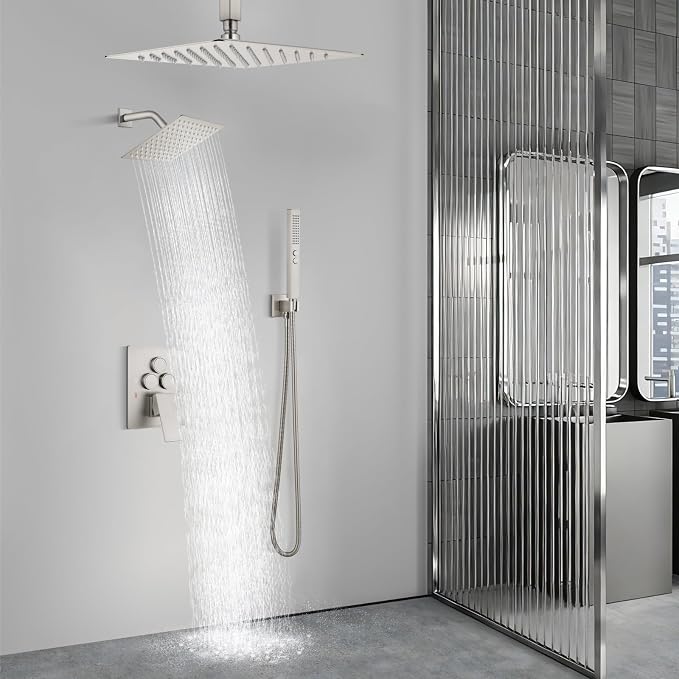 Aolemi Shower Faucet Set Ceiling Mount Shower System Rough-in Valve and Shower - Image 9